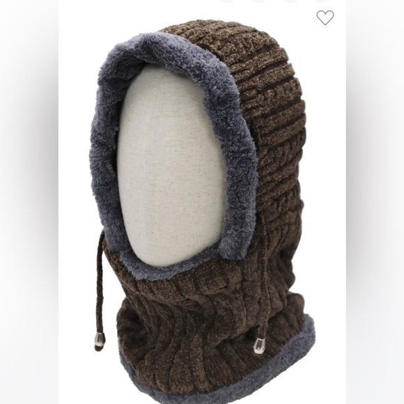 Chenille & Fleece Faux Fur Balaclava Hat Scarf - Picture 6 of 8